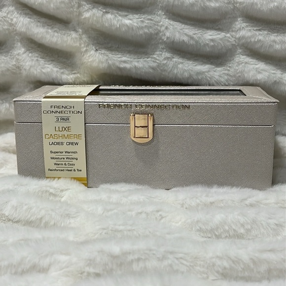 Set of 3 French Connection Tan Gray Black Luxe Cashmere Sock Gift Set - Picture 5 of 8